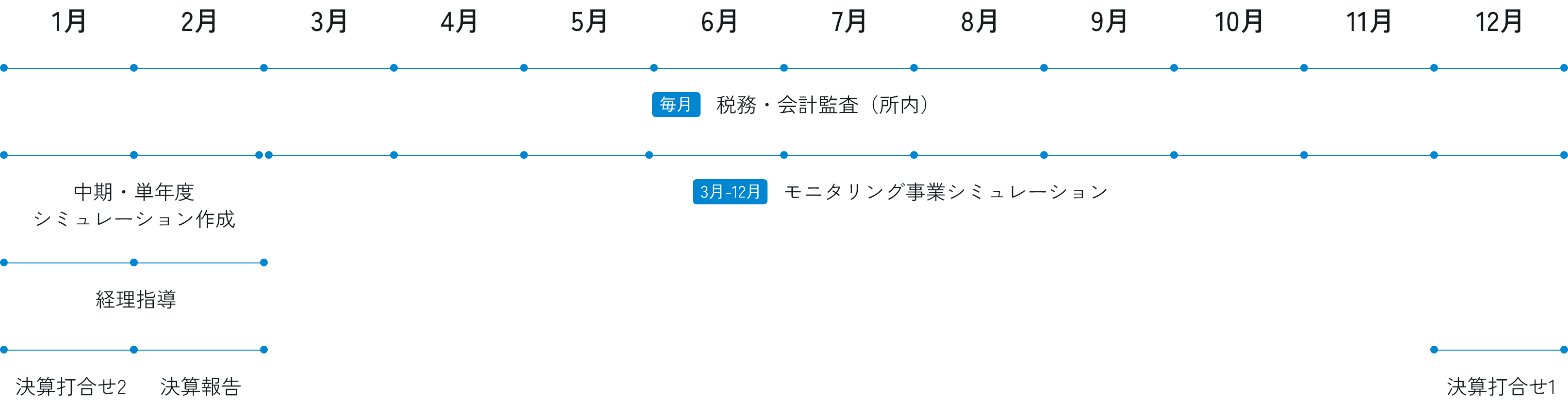 年間スケジュール(例：12月決算の場合)