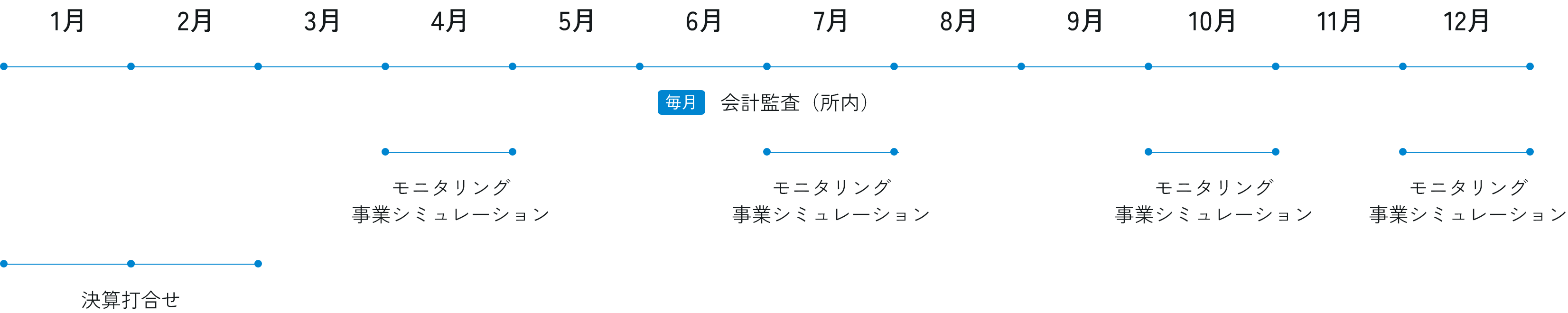 年間スケジュール(例:12月決算の場合)